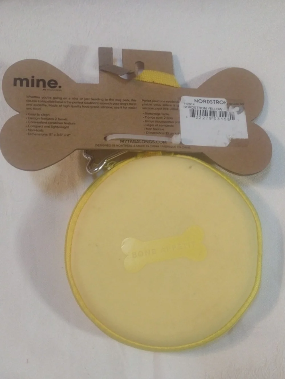 mine Yellow Collapsible Double Dog Bowl Set